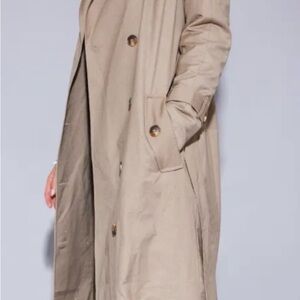 American Eagle Outfitters Long Tan Trench Coat timeless